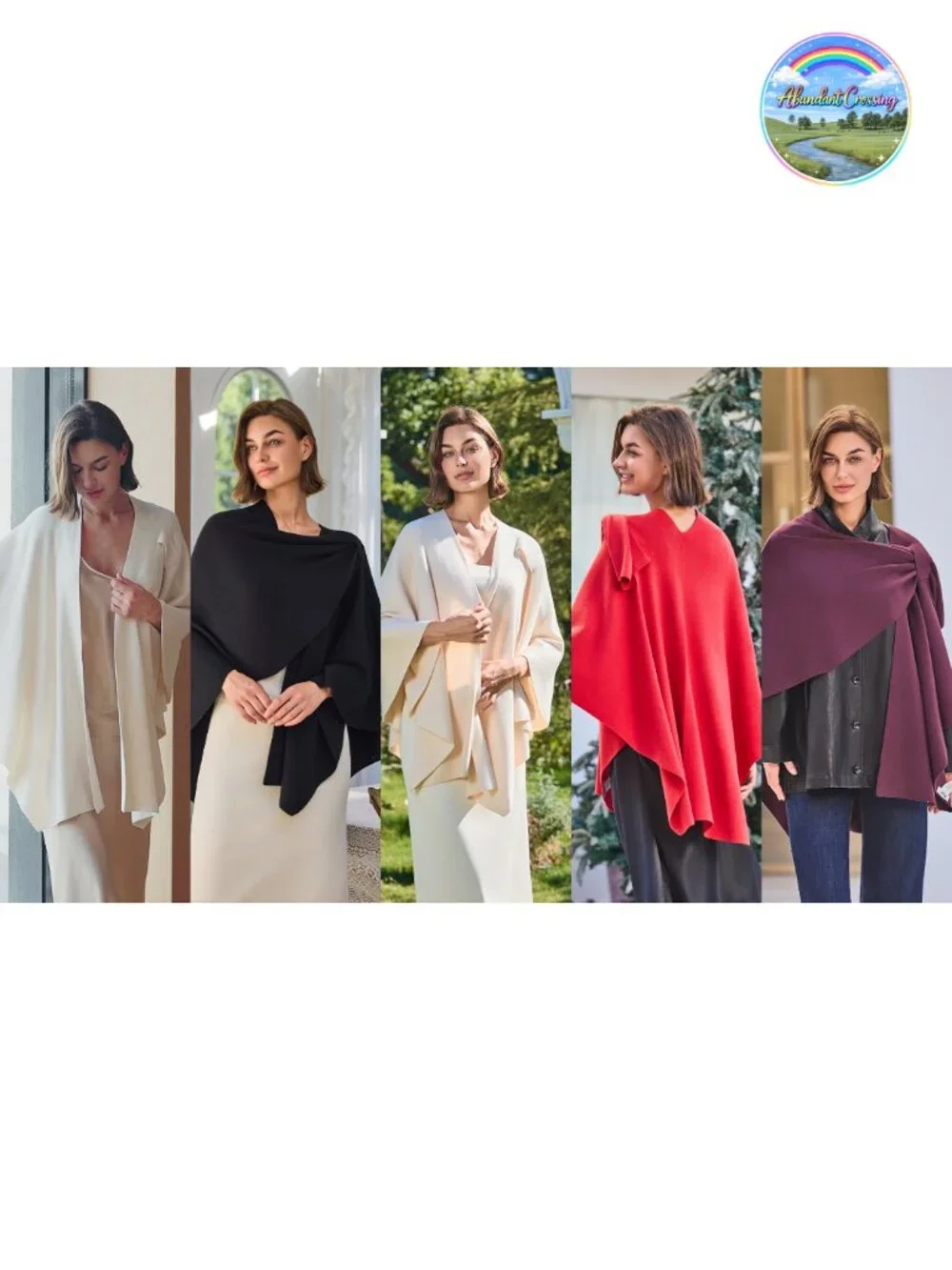 Womens Cross Front Poncho Shawl Wrap Viscose Blend Elegant Formal